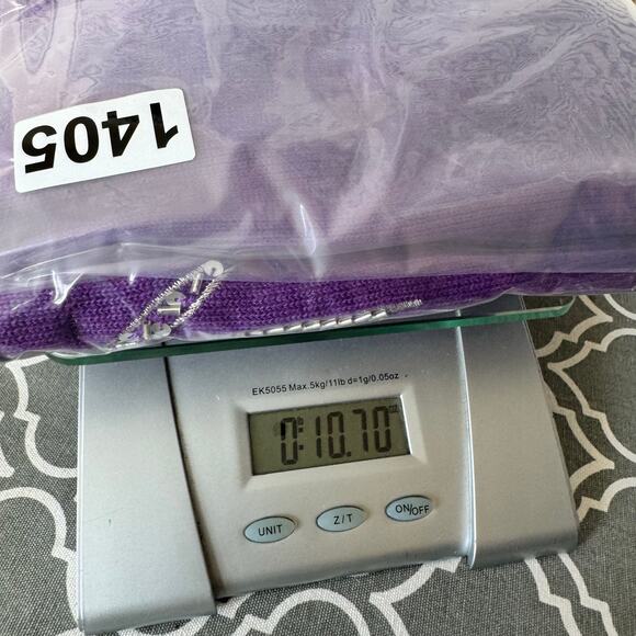 NWT Bob Mackie Cardigan Sweater Women’s Medium Purple Wearable Art Sequins Retro - Picture 11 of 11